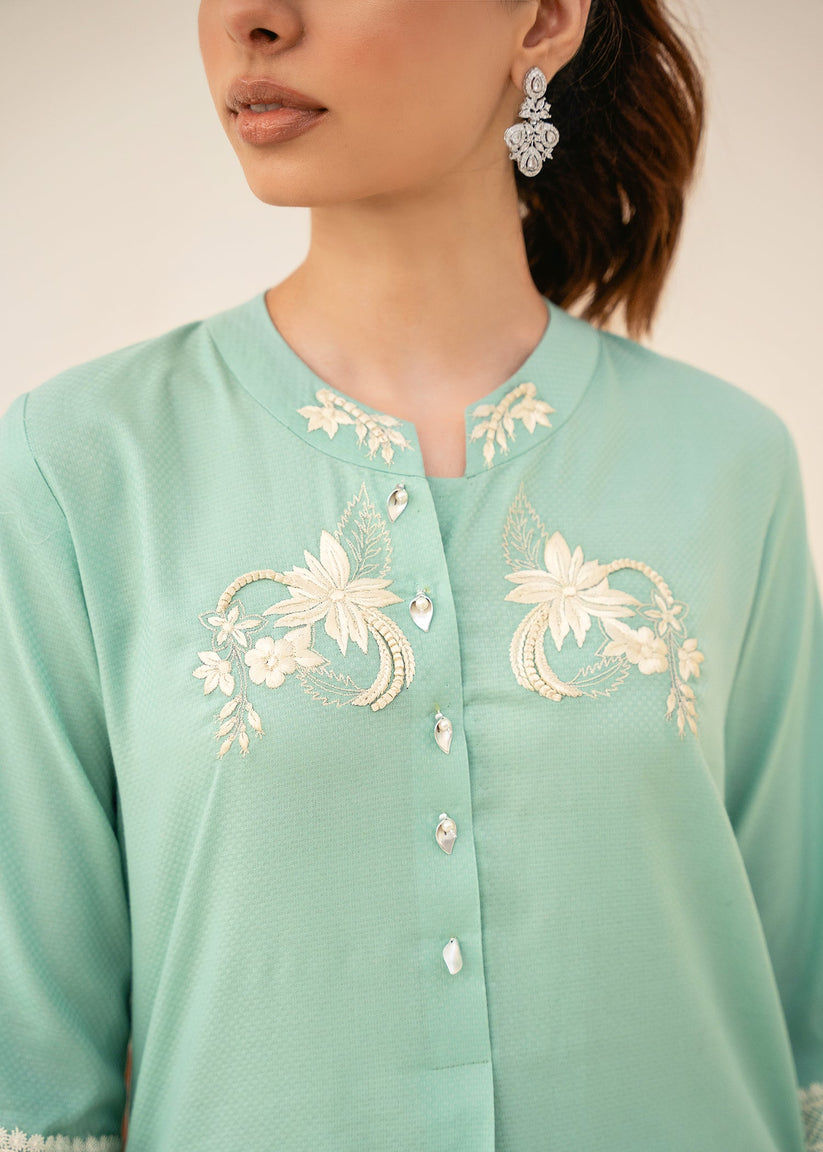 NORA GUERARD ESTATE BIRD HALF-ZIP TOP